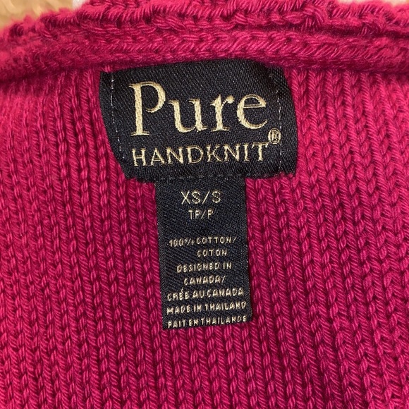 Pure Handknit Cranberry Sleeveless Cardigan - Picture 7 of 7